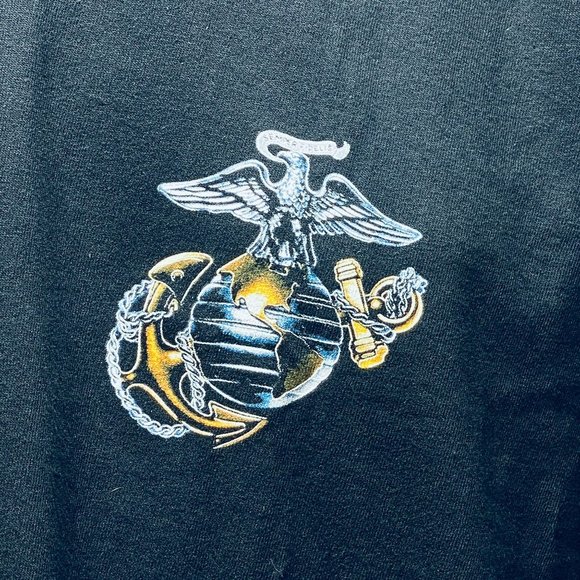 Marines USMC Black 2XL T-Shirt Scream Eagle NWT Bayside True American Made - Picture 8 of 9
